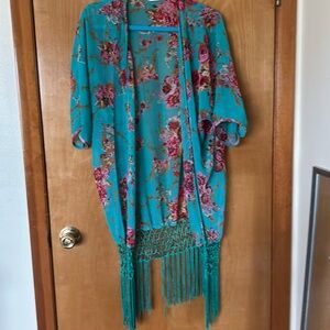 Bathing suit cover up with tassels